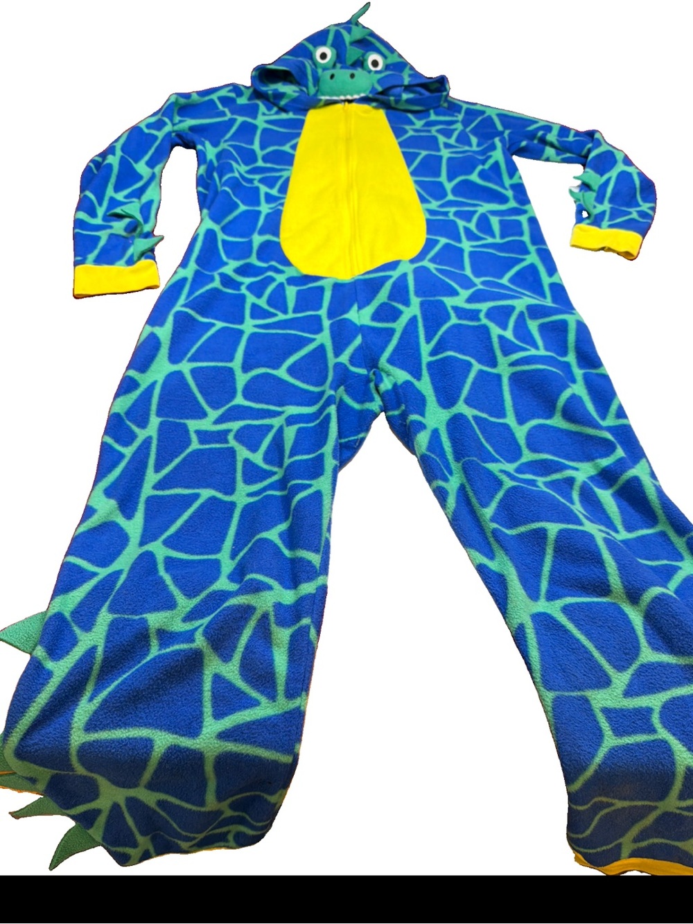 Crane Dinosaur BLUE green Yellow Union Suit One Piece Pajama Unisex womens L NEW